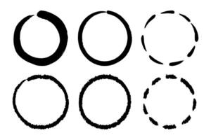 Super set of circles lines sketch hand drawn. Doodle circles for design elements vector