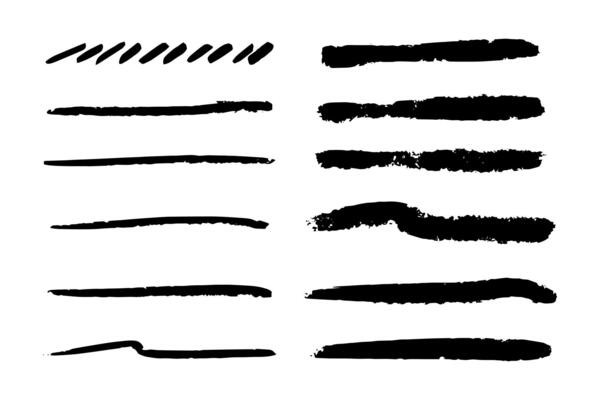 Set of hand drawn underline.