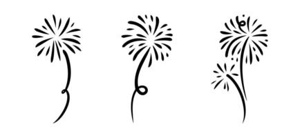 firework doodle, starburst hand drawn vector