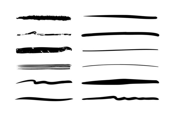 Set of hand drawn underline.