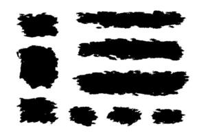 Black Distress Brushes. Grunge Texture. Splash Banner. vector
