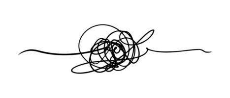hand drawn tangled scribble sketch. Abstract doodle with line art. vector