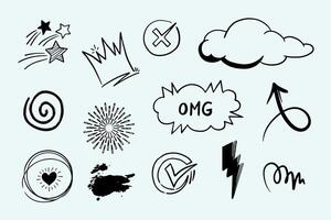 Doodle element set, for concept design. vector