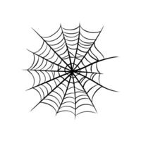Doodle spider web icon on white background. vector