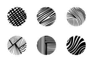 Set of Abstract Round, Hand drawn doodle shapes. vector