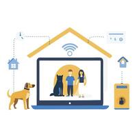 Home automation with smart home devices vector