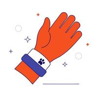 A hand with a paw print on it vector
