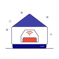 A house with wifi icon on it vector