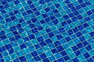 Rippling water patterns create a mesmerizing blue mosaic in a sunlit swimming pool photo