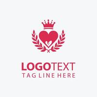 Logo with Crown and Laurel Wreath vector