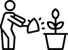 Man watering plant icon vector