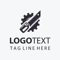 Crossed Saw and Knife Logo vector