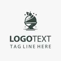 Delicious ice cream cone logo vector