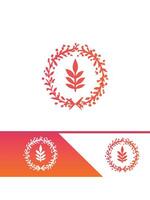 A logo for a flower and leaf design vector