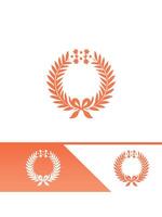 A laurel wreath logo and a ribbon vector
