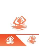 Logo design for a swim school vector