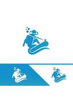 A logo for a snowboarder vector