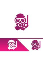A logo for a diving mask and goggles vector