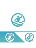 A logo for a swimmer in the water vector