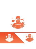 Logo design for a swimmer vector