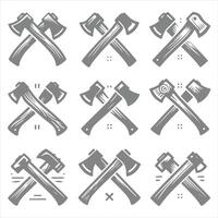 Axe icons set vector