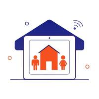 Home automation with smart home devices vector