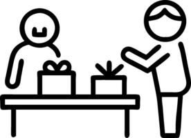 A man is giving a gift to another person vector