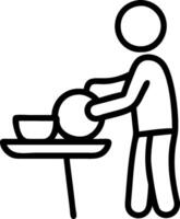 A man is preparing food on a table vector