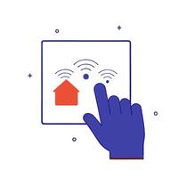 Home automation with smart home devices vector