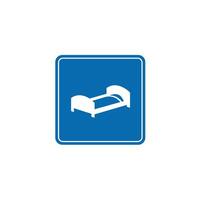road sign icon, rest area symbol in blue checkered board. suitable for poster and web icon use vector