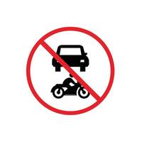 Road sign icon, No Motor Vehicle. suitable for poster use and web icons vector