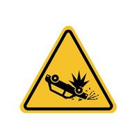 car accident warning sign on yellow triangle board. Suitable for posters and web icons vector
