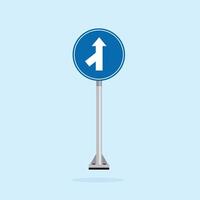 road sign icon, turn ahead road on round board. suitable for poster use and web icon vector