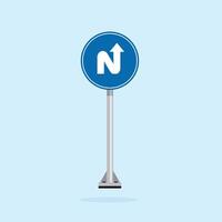 road sign icon, Sharp Bends road on blue round board. suitable for poster use and web icon vector