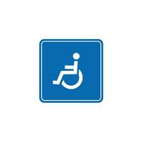 road sign icon, minimalist disabled symbol in blue checkered board. suitable for poster use and web icon vector