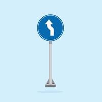 road sign icon, double curve ahead road on blue round board . board.suitable for poster use and web icon vector