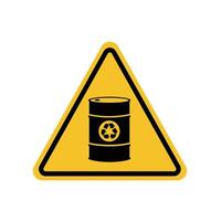 recycling bin warning sign on yellow triangle board. Suitable for posters and web icons vector