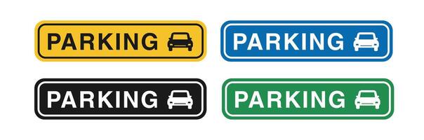 road sign icons, parking lot icons of various types. suitable for poster use and web icons vector