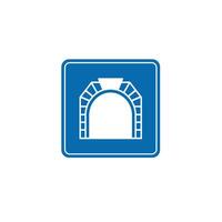 road sign icon, Begin Tunnel traffic on blue checkered board. suitable for poster use and web icon vector