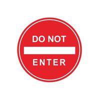 Road sign icon, No Enter. suitable for poster use and web icons vector