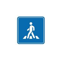 road sign icon, Pedestrian Crossing on blue checkered board. suitable for poster use and web icon vector