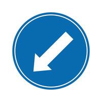 road sign icon, Pass left road only on blue round board. suitable for poster use and web icon vector