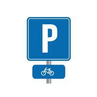 road sign icon, cyclist parking place. suitable for poster use and web icon vector