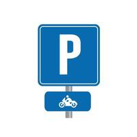 road sign icon, motorcycle parking place. suitable for poster use and web icon vector