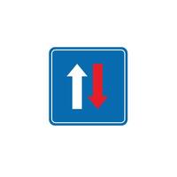 road sign icon, Give way to Oncoming traffic on blue checkered board. suitable for poster use and web icon vector