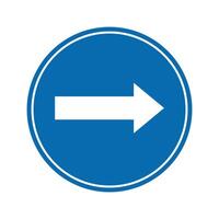 road sign icon, right Mandatory road on blue round board. suitable for poster use and web icon vector