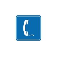 road sign icon, minimalist petrol telephone symbol on blue checkered board. suitable for poster and web icon use vector