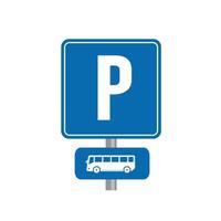 road sign icon, bus parking place. suitable for poster use and web icon vector