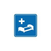road sign icon, hospital symbol in blue checkered board. suitable for poster and web icon use vector
