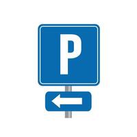 road sign icon, parking lot over there. suitable for poster use and web icon vector